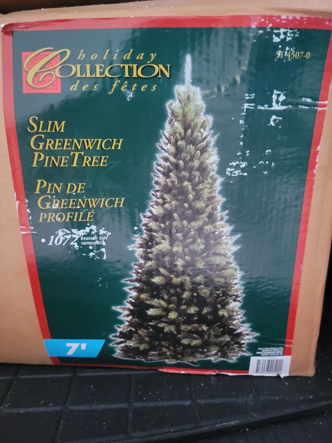 Holiday Collection 7' Slim Greenwich Pine Tree