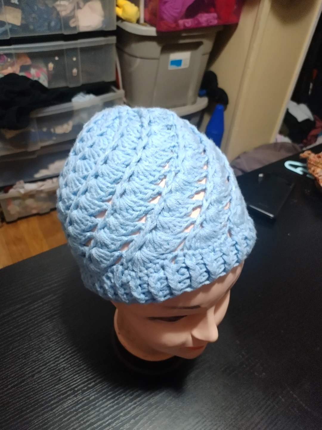 Handmade Crochet Beanie - Light Blue