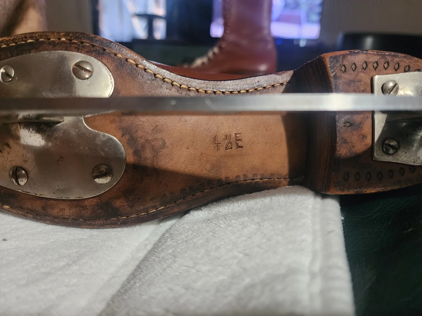 Vintage Fritsch Schrannk Leather Ice Skates - Size 4 1/2E - photo 4
