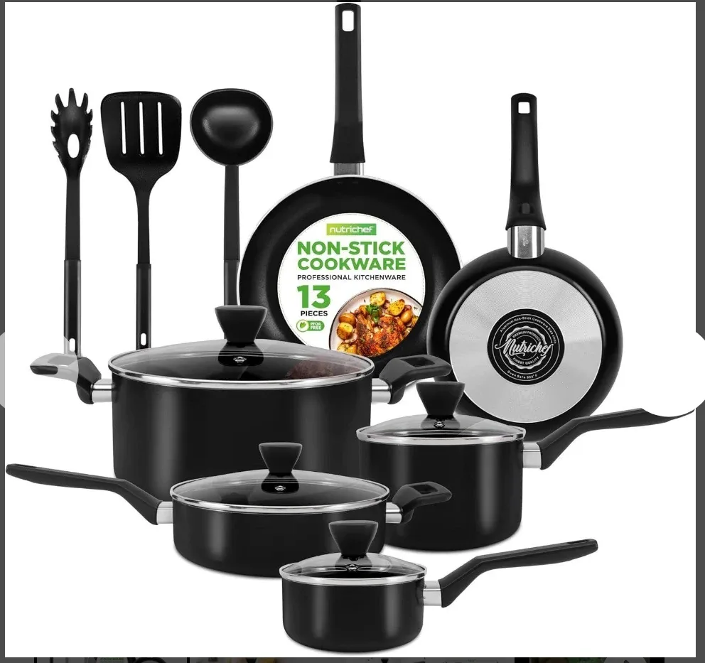 NutriChef 13-Piece Non-Stick Cookware Set - New in Box!