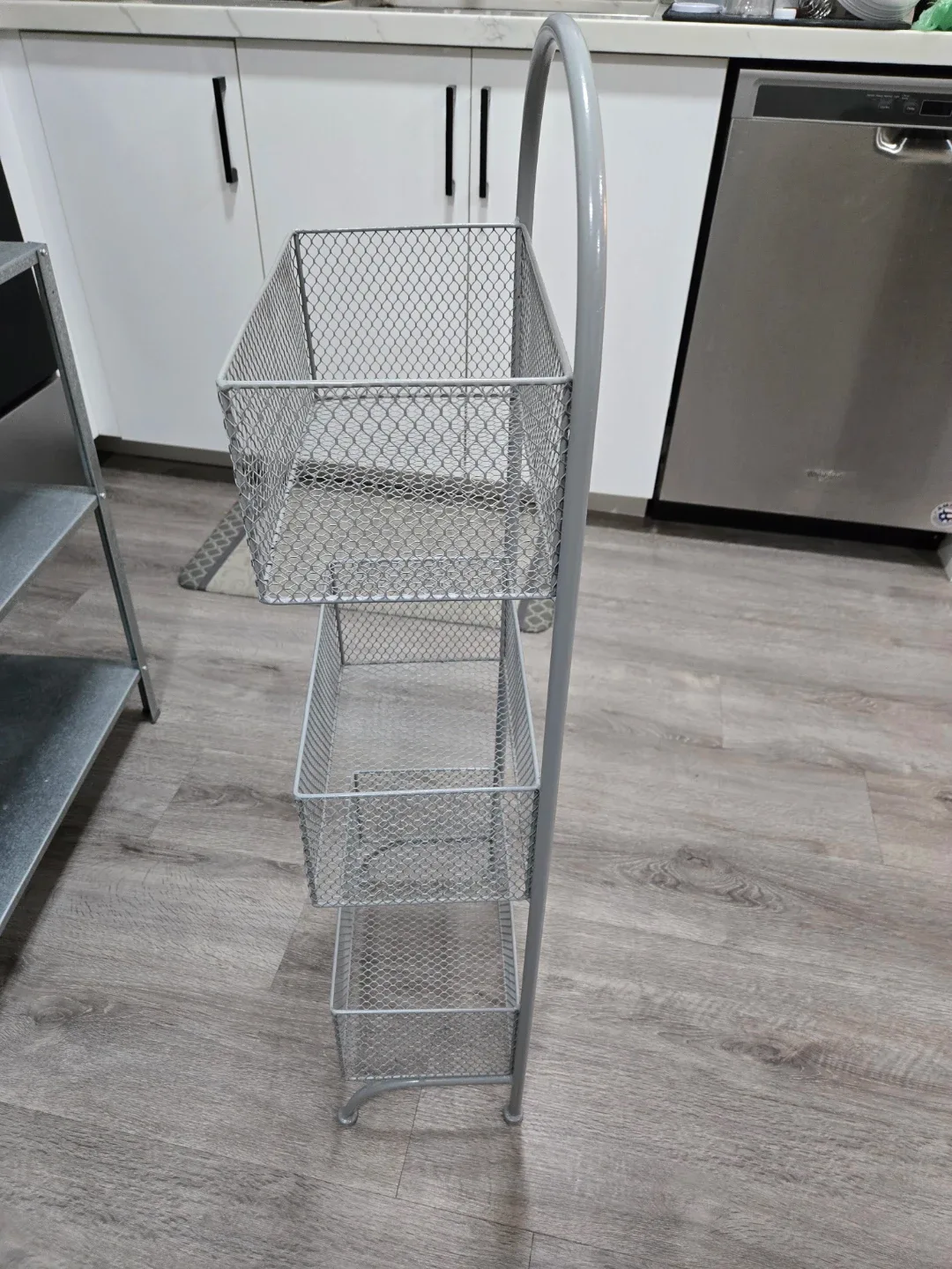 Grey Metal Wire Basket Storage Rack image indicator(5)