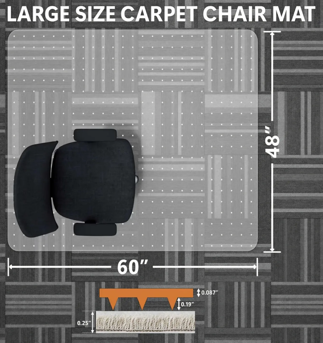 Fruiteam Office chair Mat 48" x 60" image indicator(2)