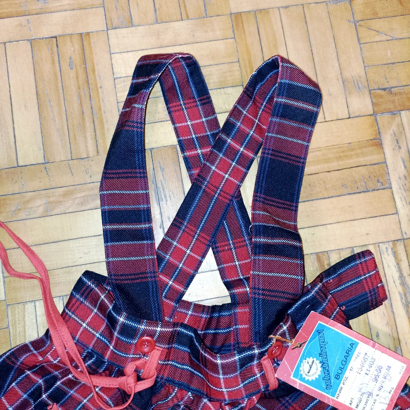 ❤‍🔥New❤‍🔥Kids Plaid Overall Wool Skirt 2-3 T image indicator(3)