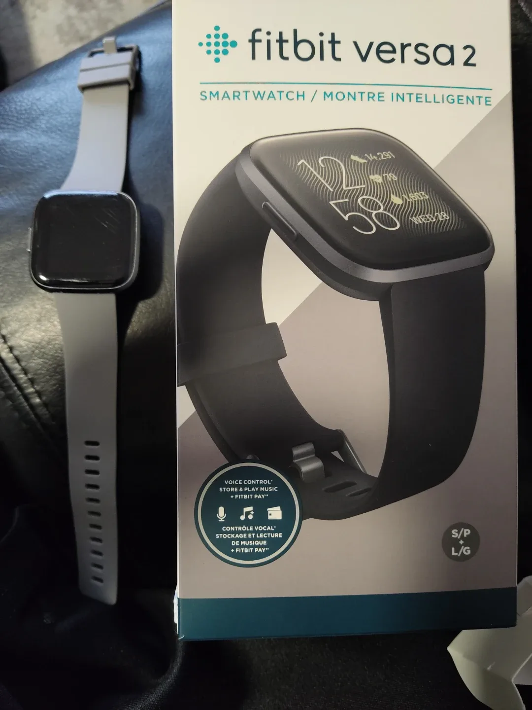 Fitbit Versa 2 Smartwatch - Grey, S/P + L/G Size