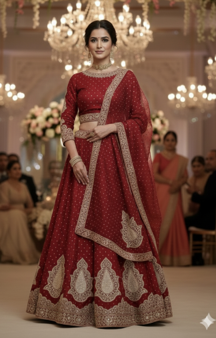 Red & Gold Lehenga Choli Set