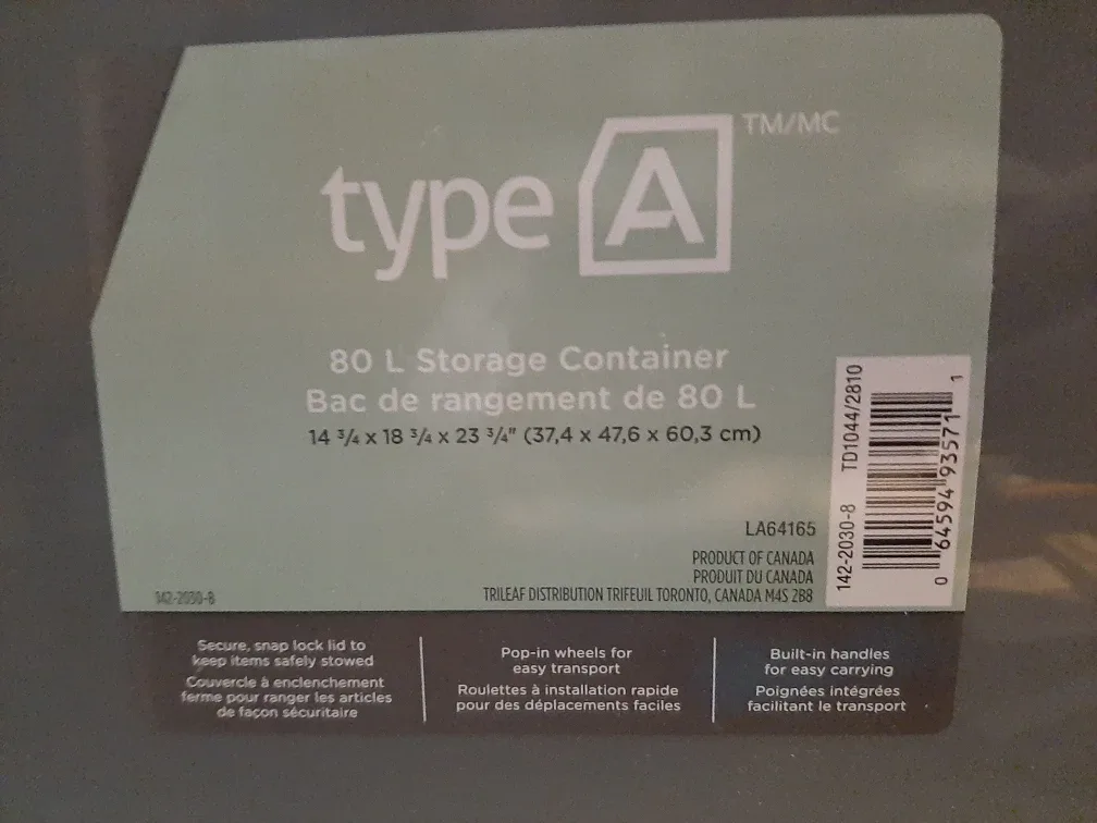 80 L Storage Bin with Wheels and Snap Lid image indicator(3)