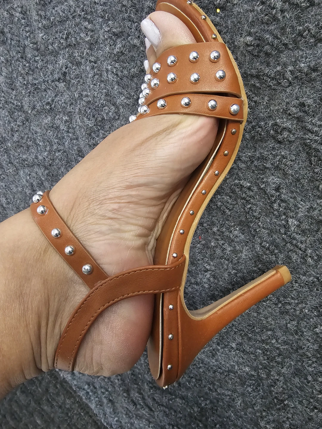 Brown Studded Heels - Size 7 - photo 3