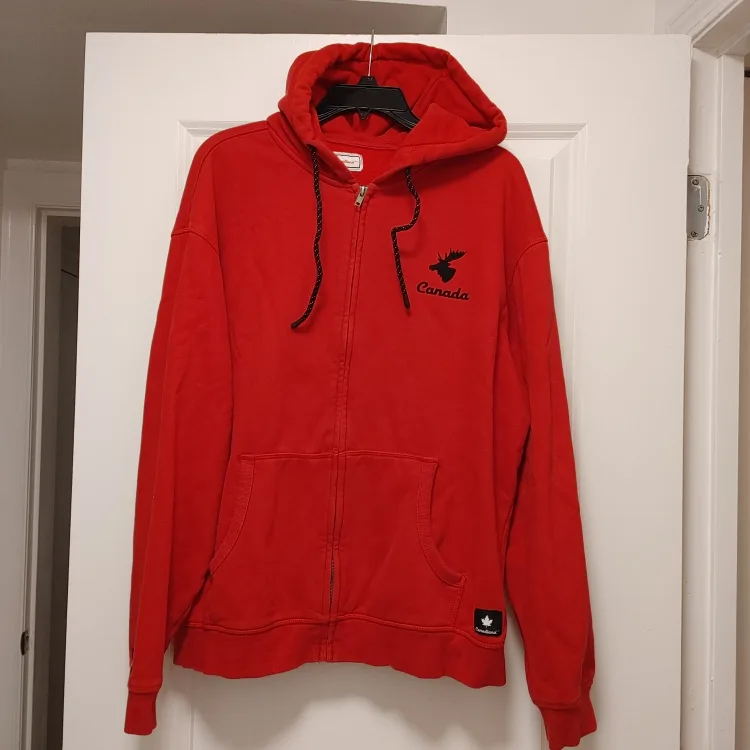 Red Full Zip Hoodie - Size L
