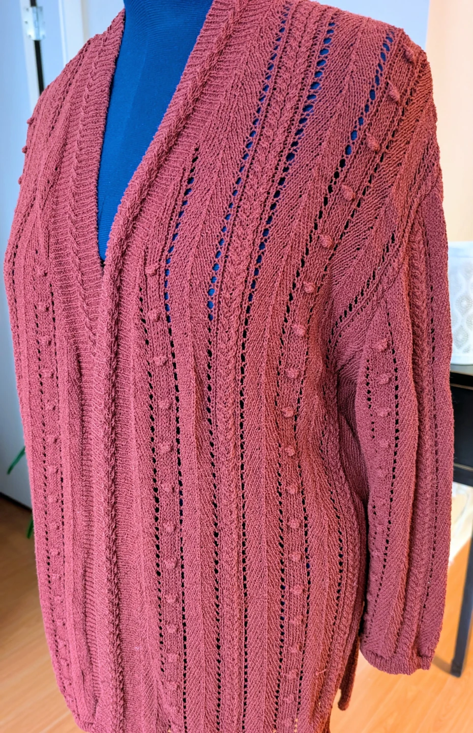 Rust Colored Knit Cardigan - Size Large to XL - photo 2