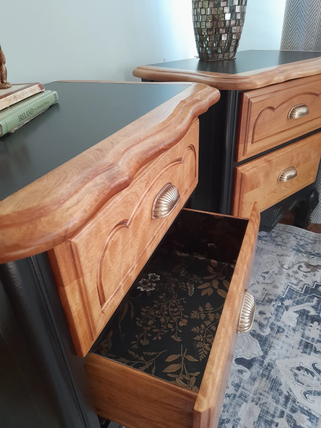 Pair of Refurbished Wood Nightstands