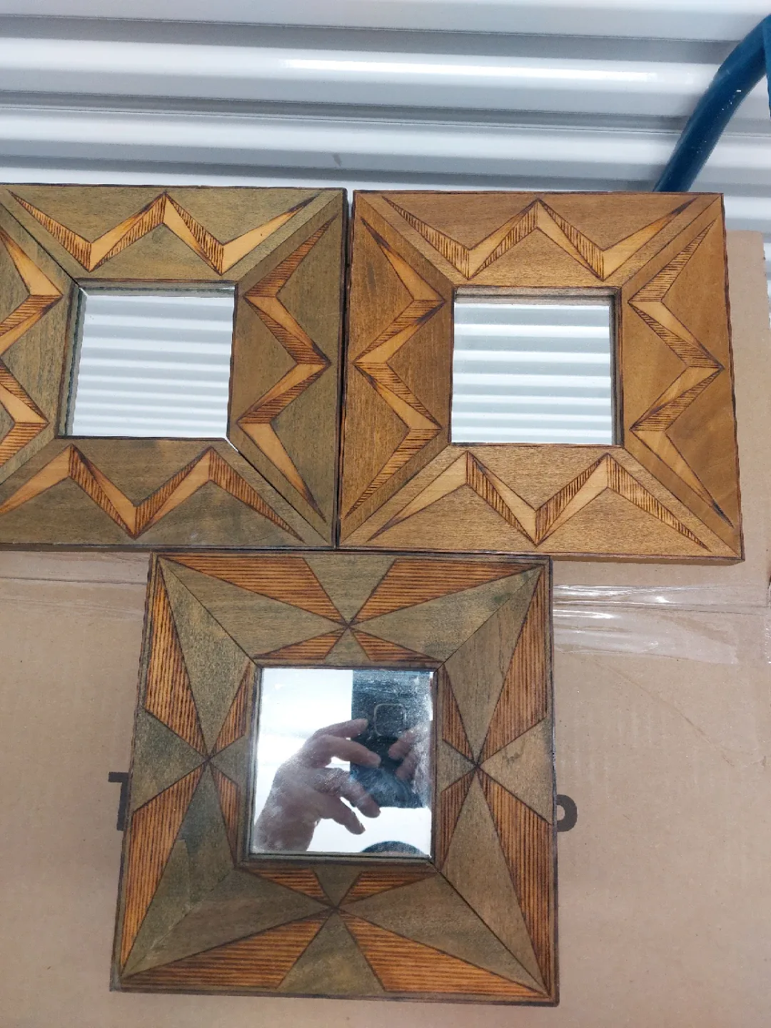 Rustic Wood Mirror Frames - Set of 3