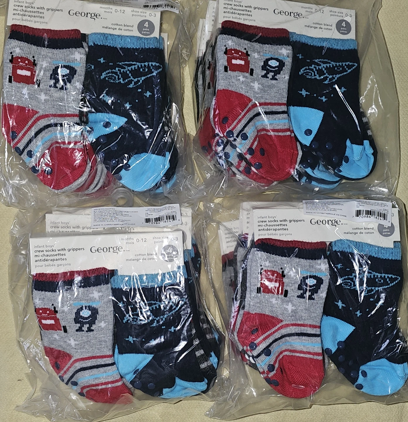 George Infant Boy's Socks, Size 0-3 Months, New
