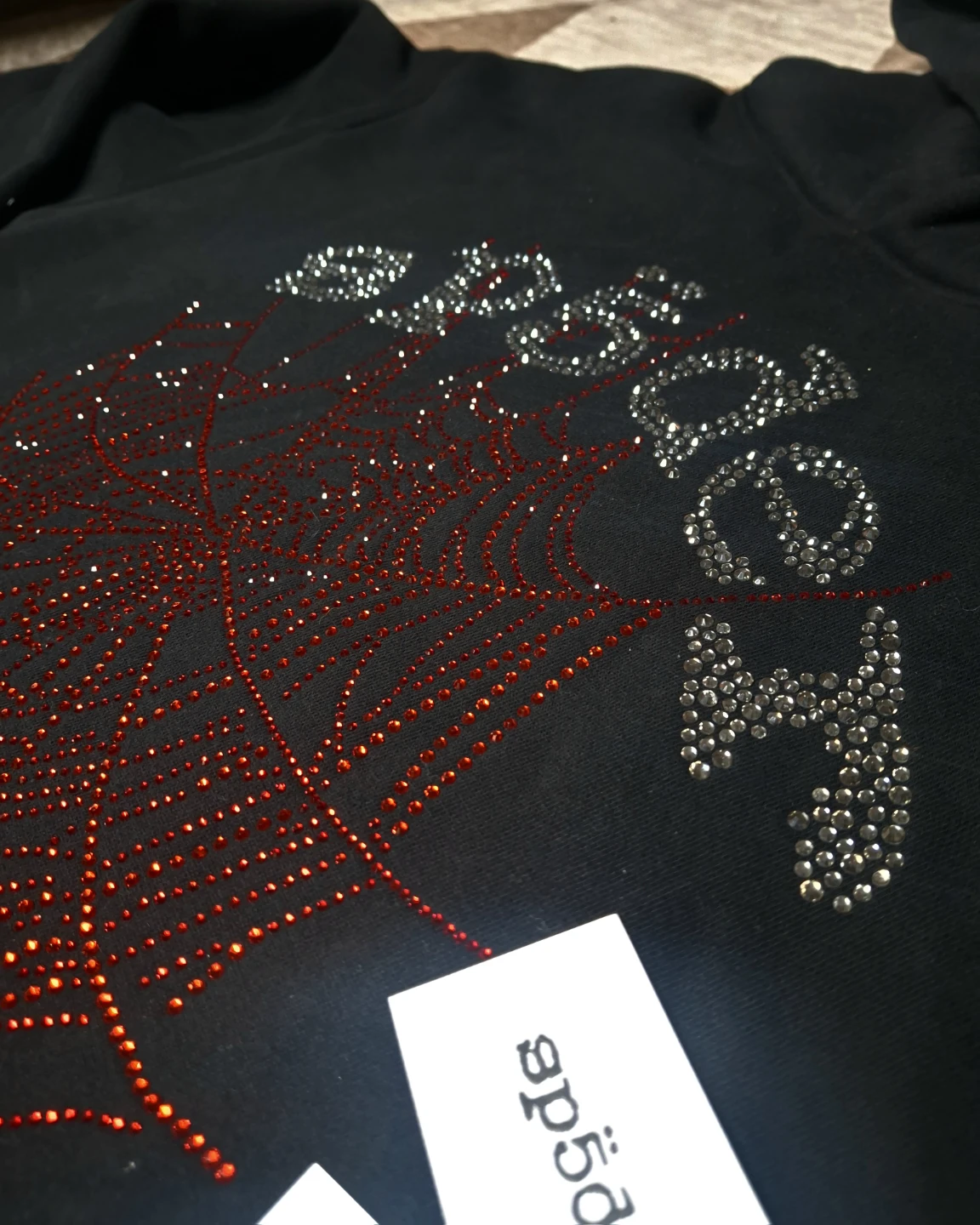 Black Spider Hoodie Rinestone Og V2 Size Medium - photo 3