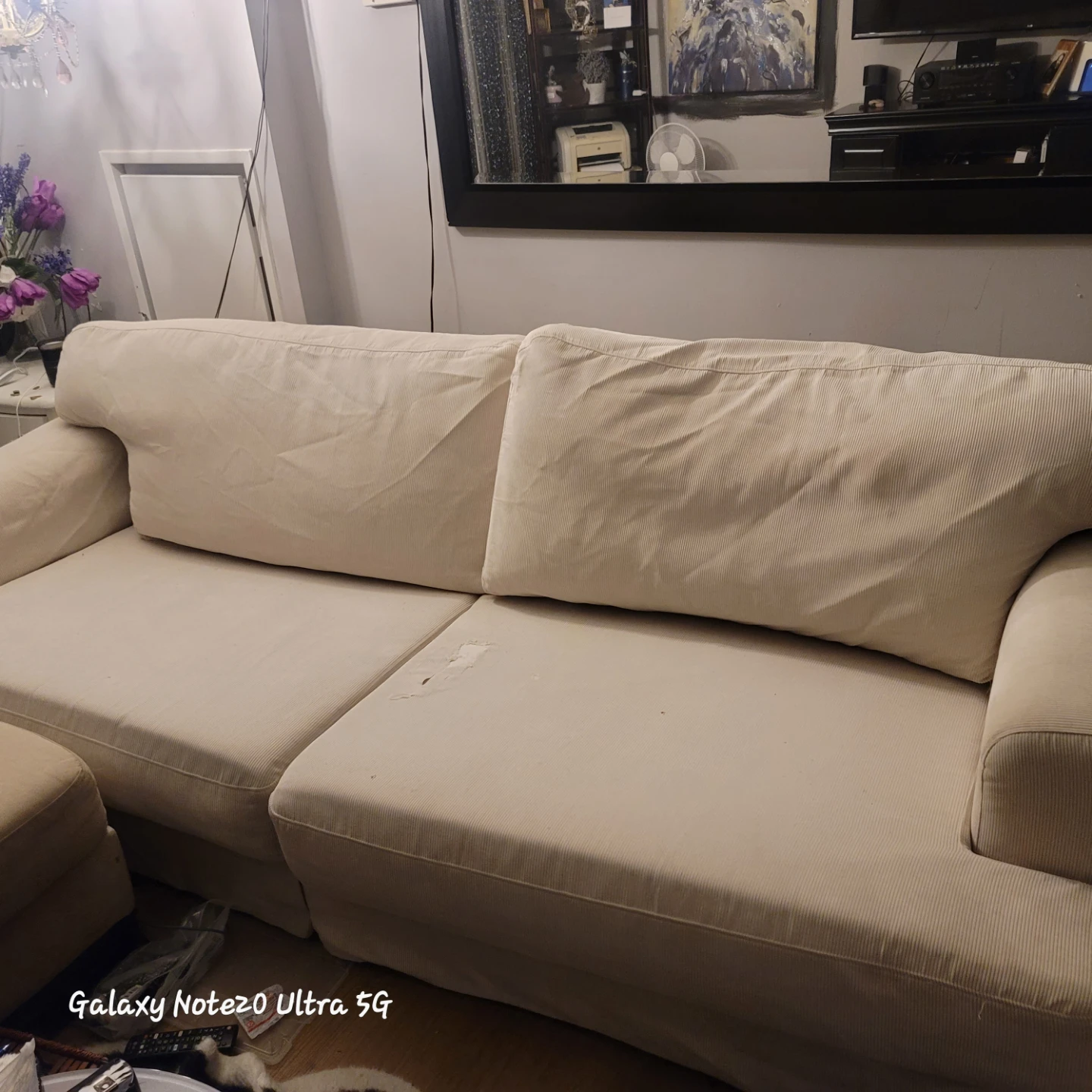 Ikea corduroy deep seated sofa