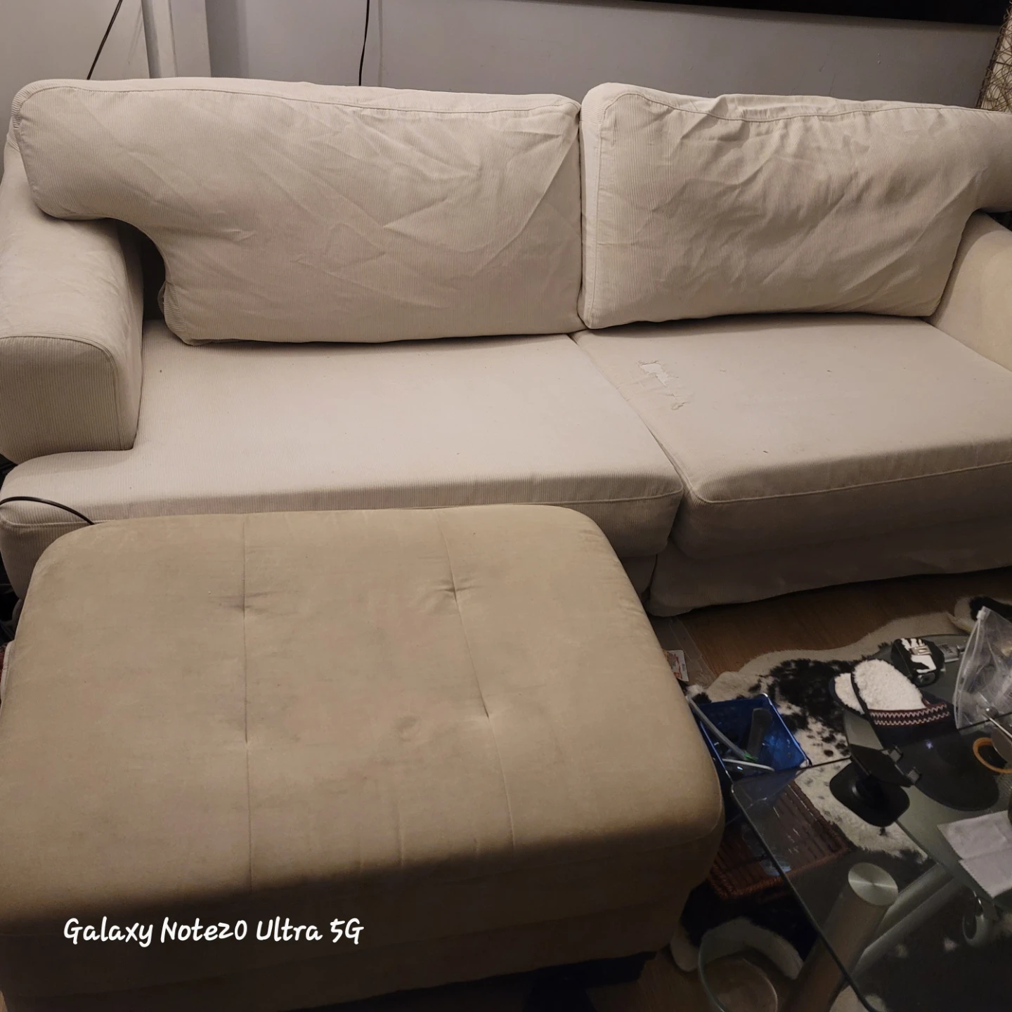 Ikea corduroy deep seated sofa - photo 4