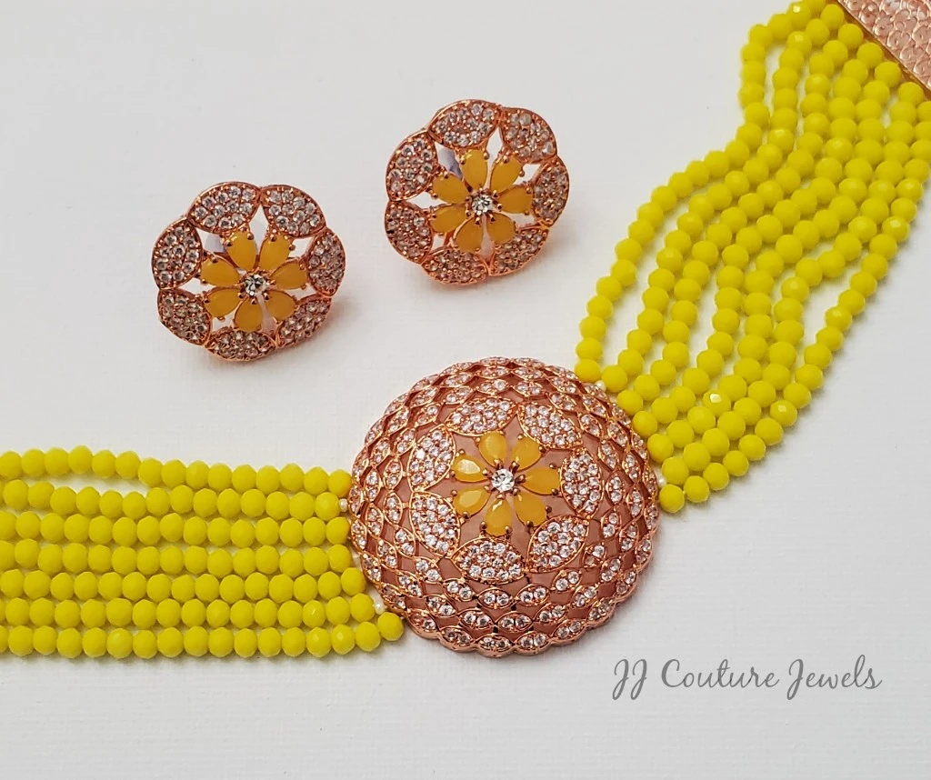 Yellow Necklace & Earring Set