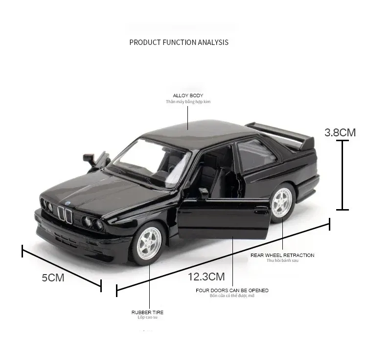 BMW M3 E30 Diecast Model Car - Black