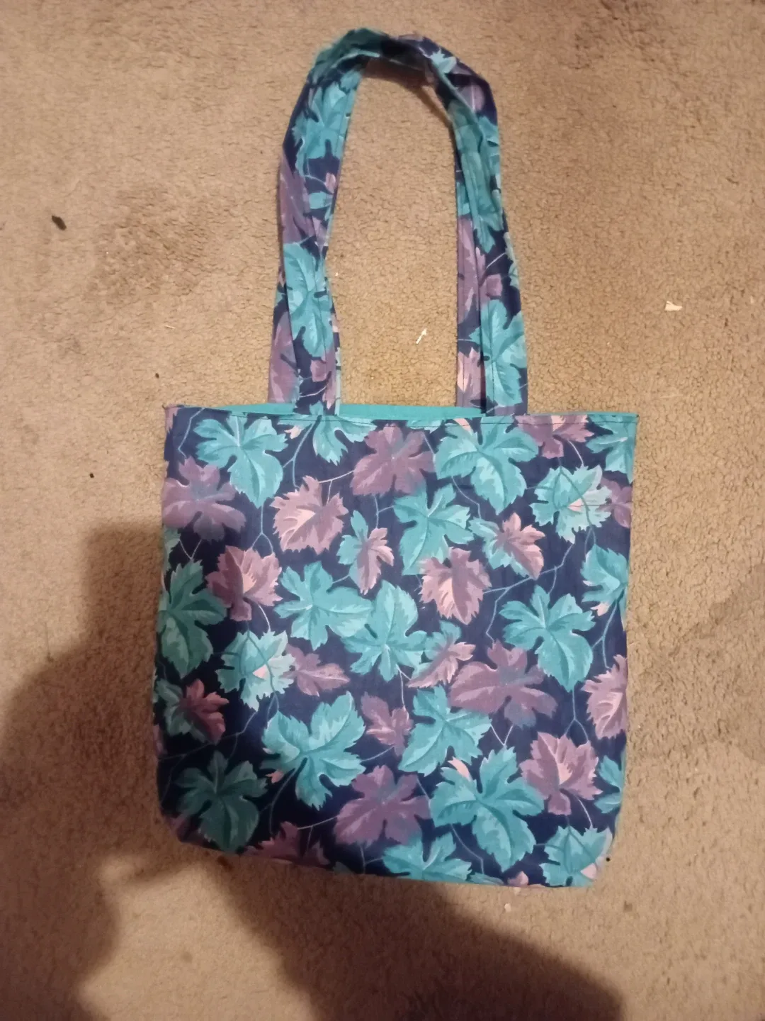 Handmade Leaf Print Tote Bag