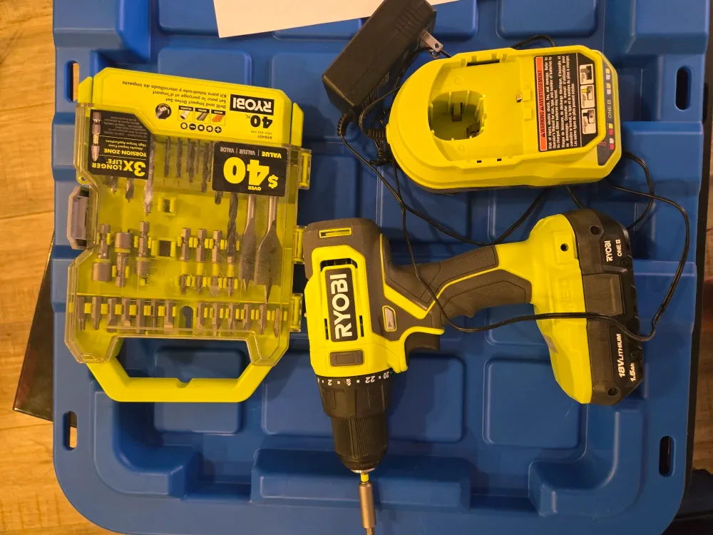 Ryobi ONE+ Drill Kit w/ Charger & Bit Set