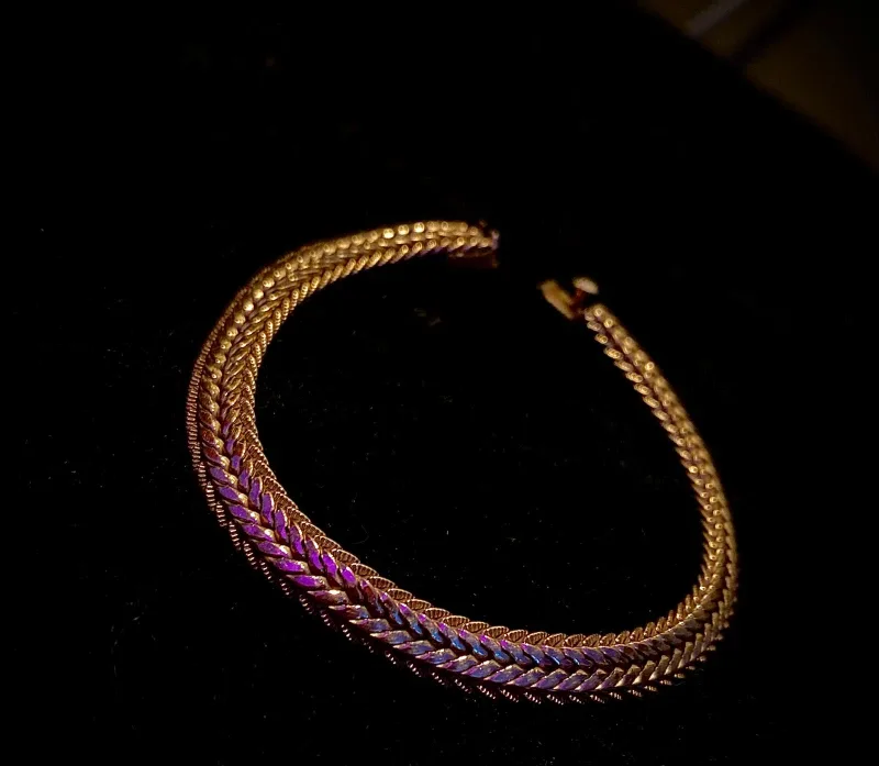 ✨12K GOLD BRACELET (Herringbone Pattern)