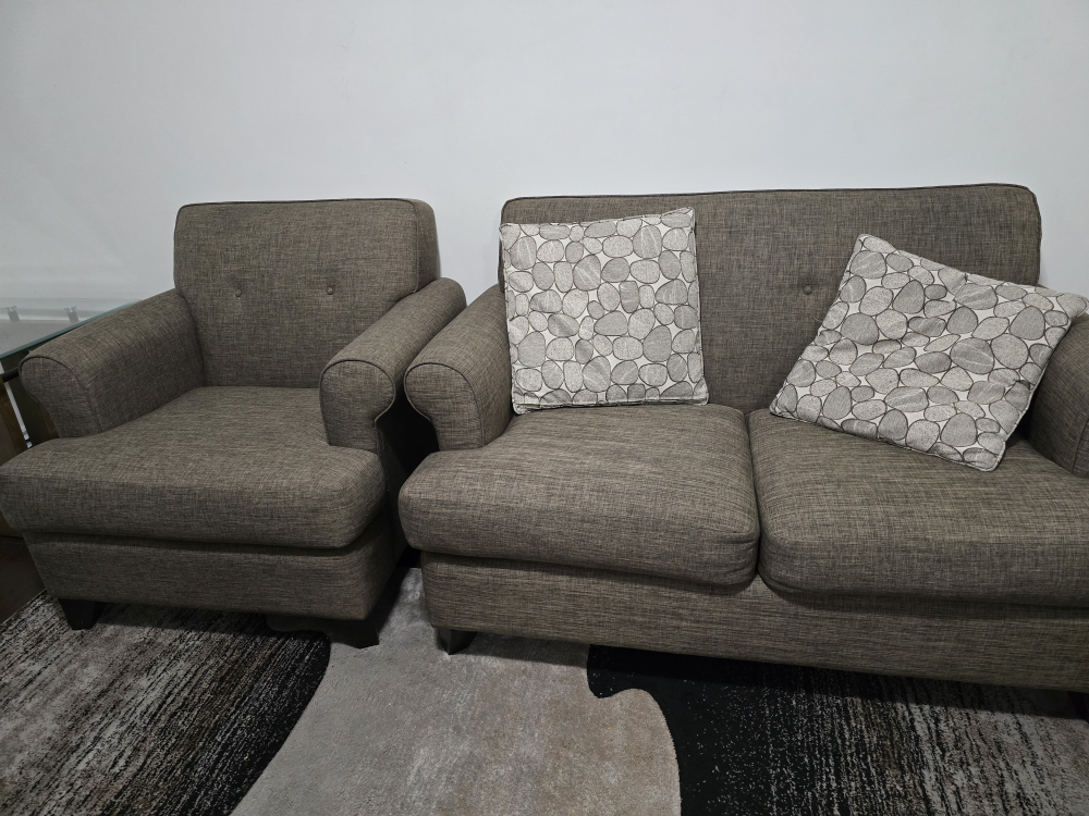 Sofa and Loveseat Set 3 piece - Neutral Colour