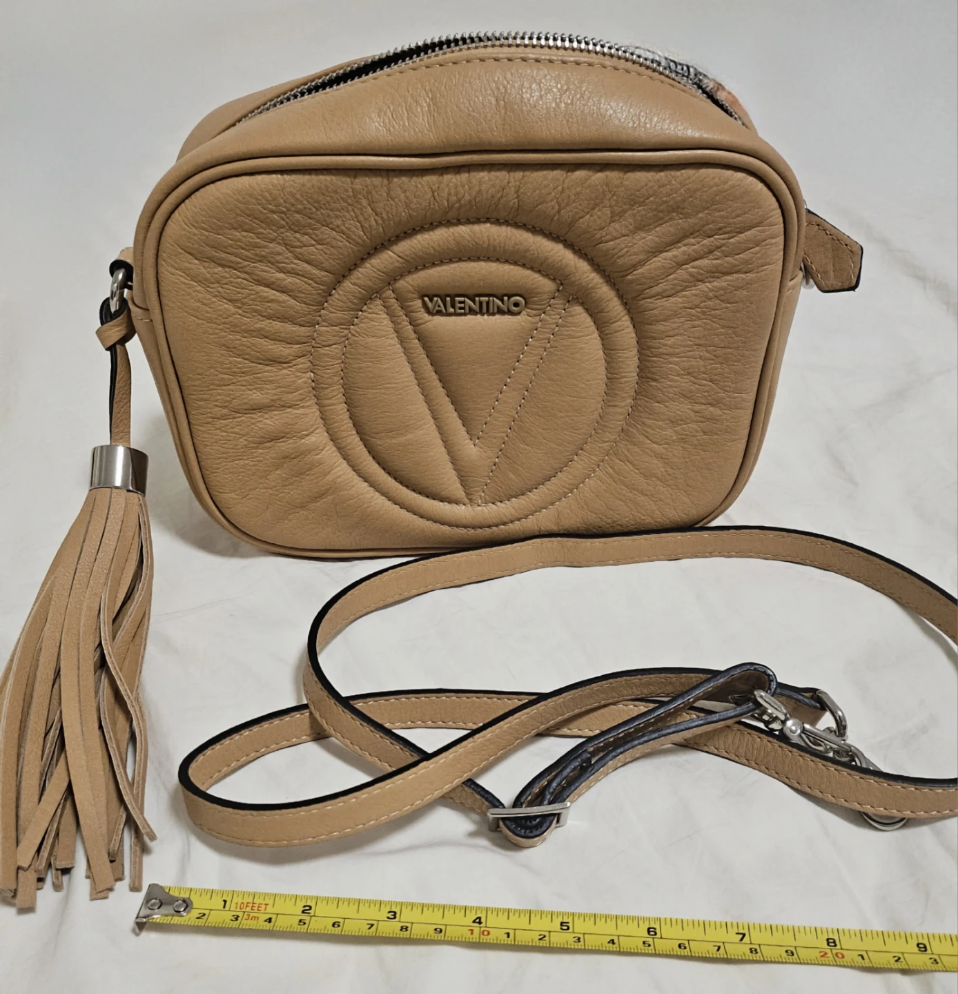 Valentino Leather Crossbody Bag - Beige