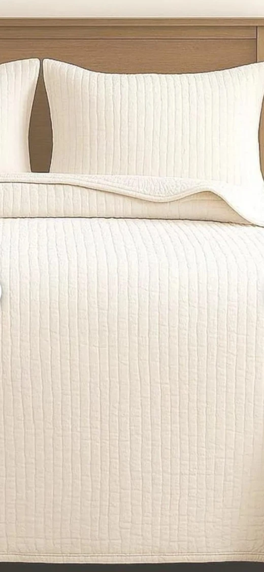 White Kantha Quilt, Handmade Handstitched Cotton Blanket - photo 3