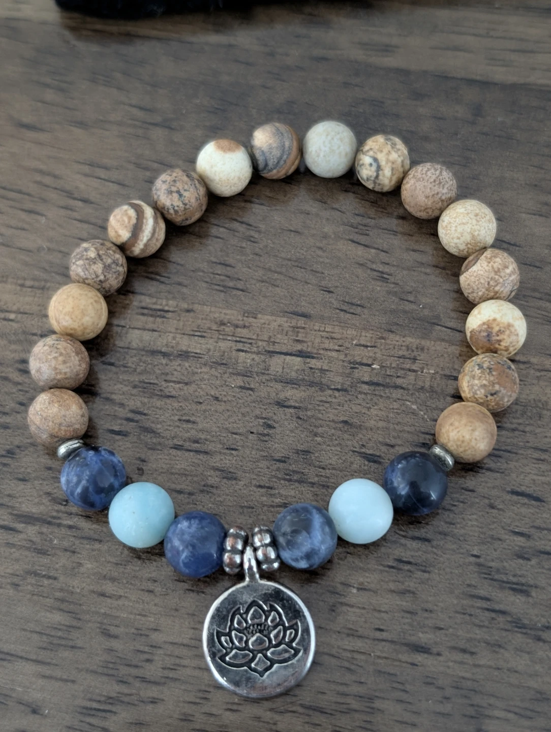 Prana Heart Mala Bracelet - Picture Jasper, Sodalite & Aqua - photo 2