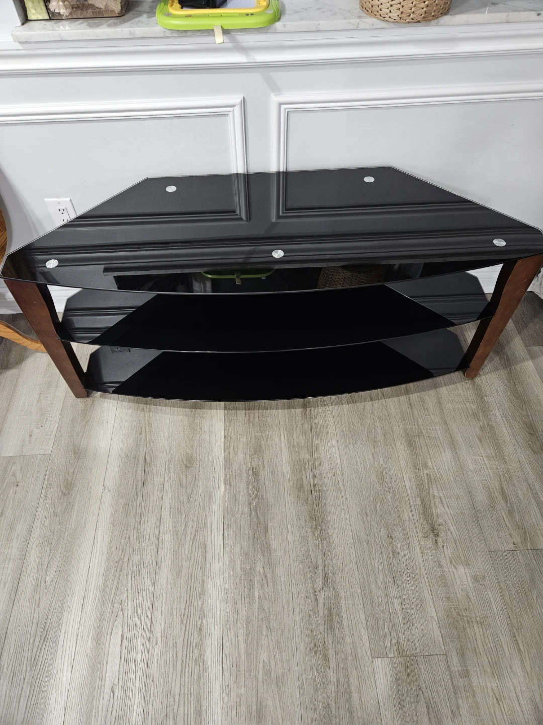 Black Glass TV Stand - photo 2