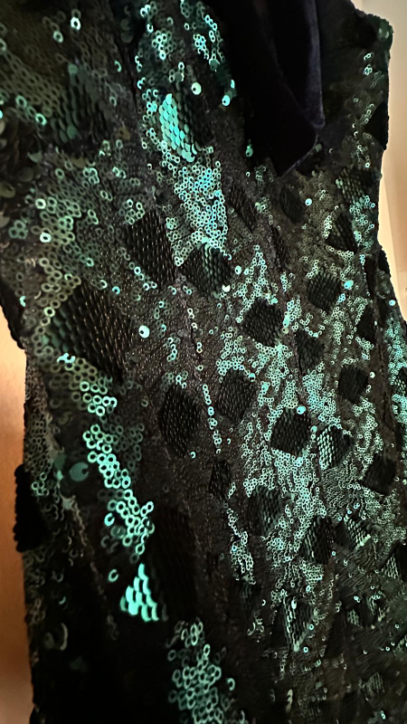 Sequin Sleeveless Dress - Green & Black - photo 4