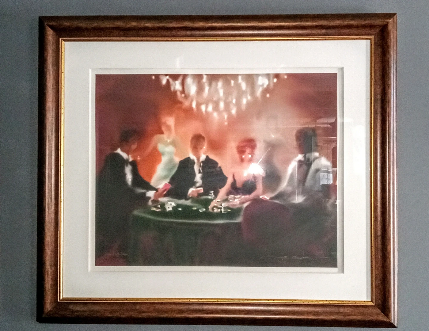 Poker Scene Lithograph
