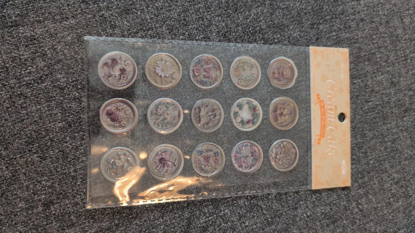 Cream Cake Floral Wax Seal Stickers - New!