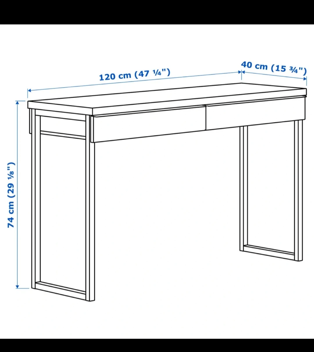 Ikea Desk - White, 120x40cm - 2 desk - photo 2