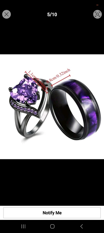 Purple Heart Ring Set - photo 4