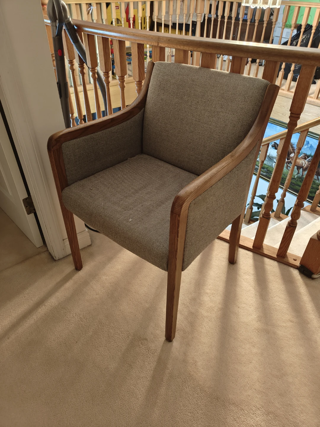 Upholstered Armchair with Wooden Frame