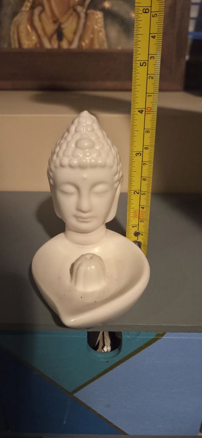 White Buddha Head Figurine