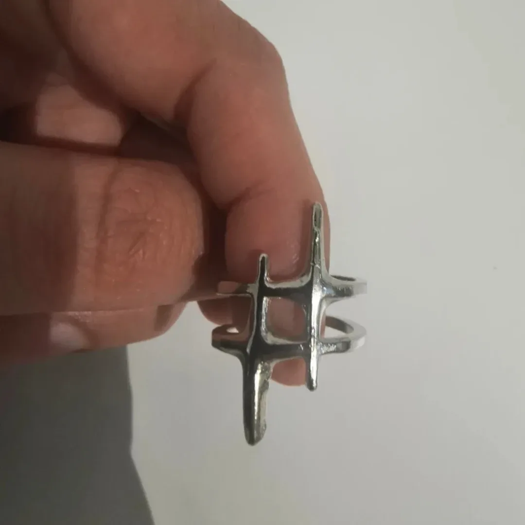 Silver Geometric Ring