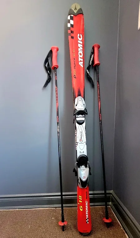 Atomic Pro Race 6'18 Skis, 54 inch. long & Poles