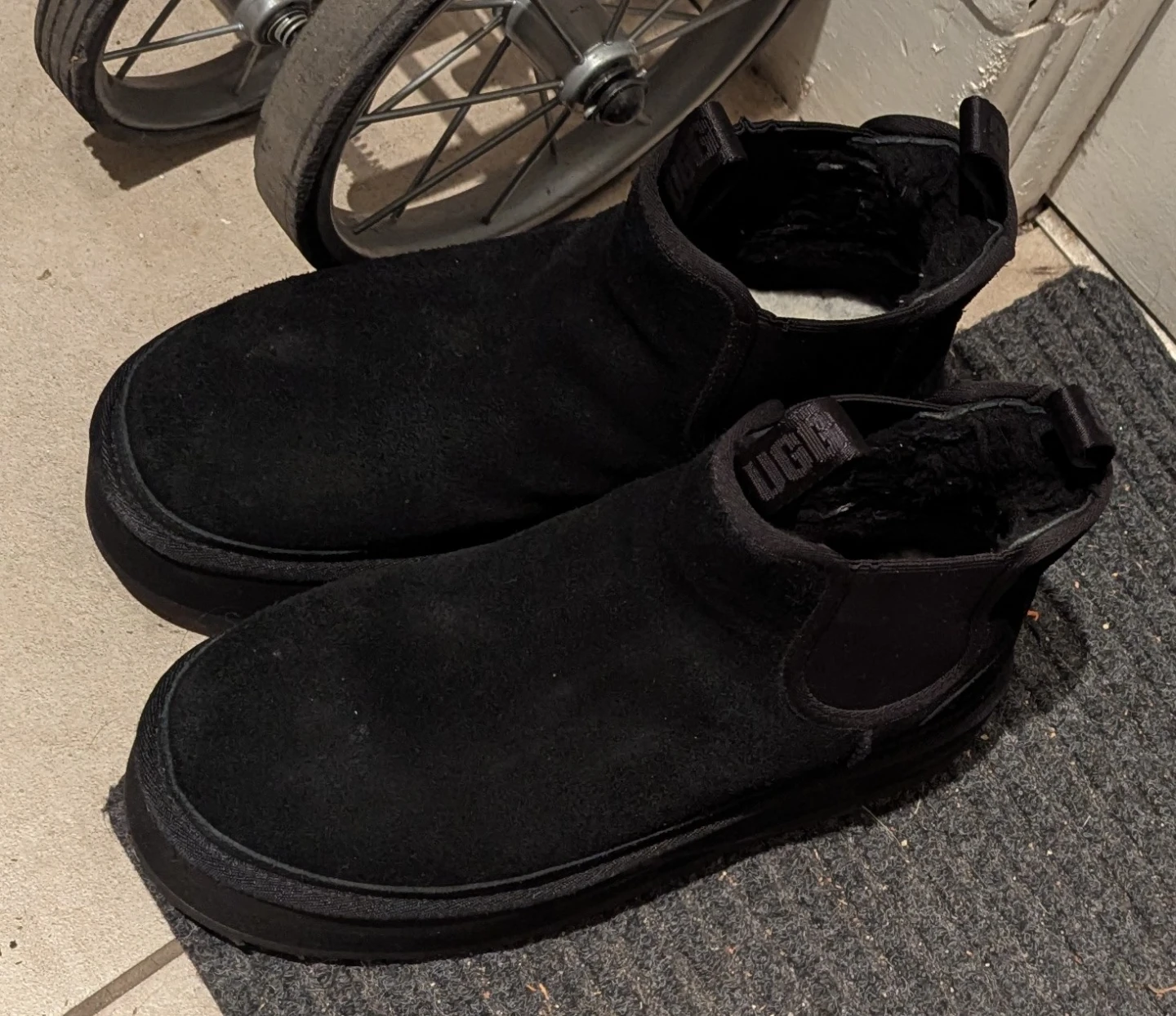 UGG Black Suede Platform Chelsea Boots - photo 3