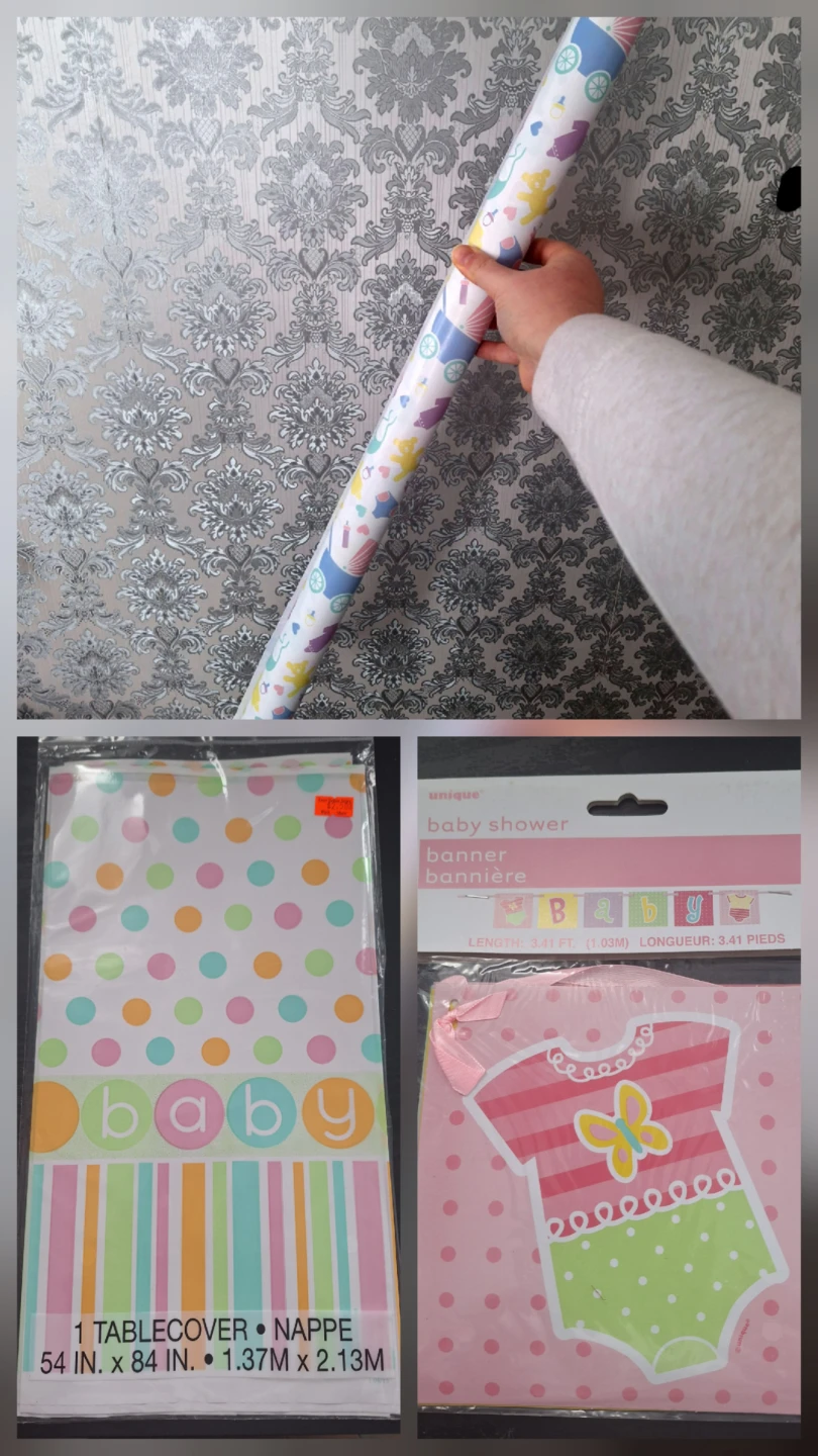 #Freecycle Baby Shower Tablecover, Banner, and Wrapping paper
