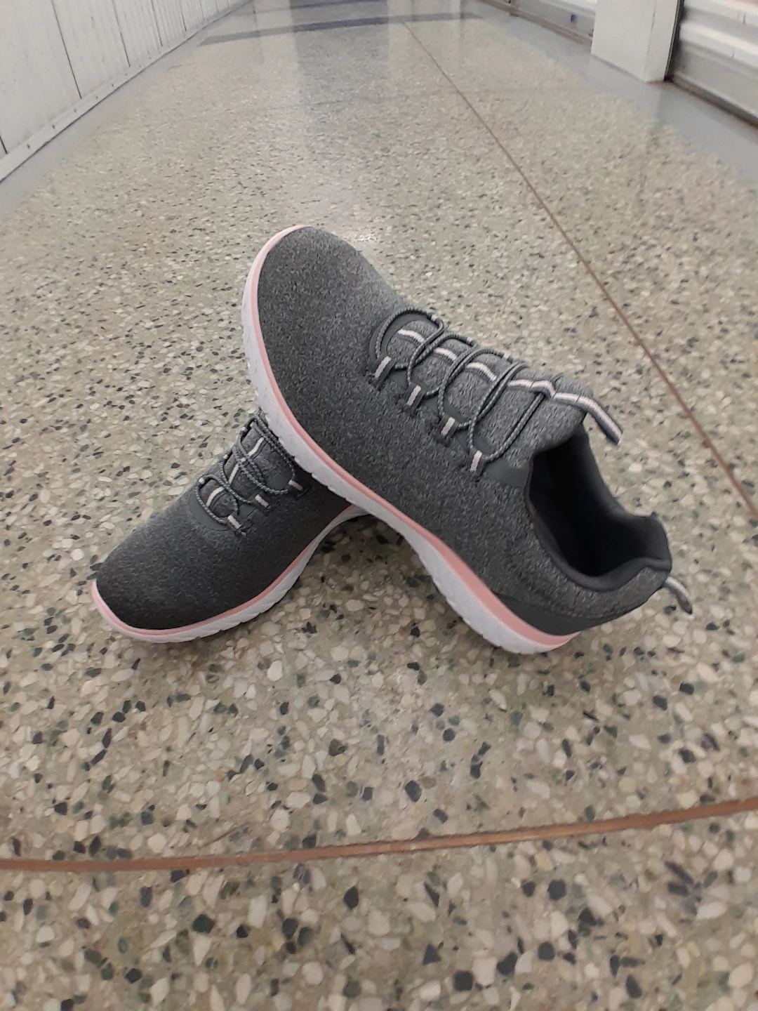Athletic Works Grey & Pink Running Shoes Women's Size 9