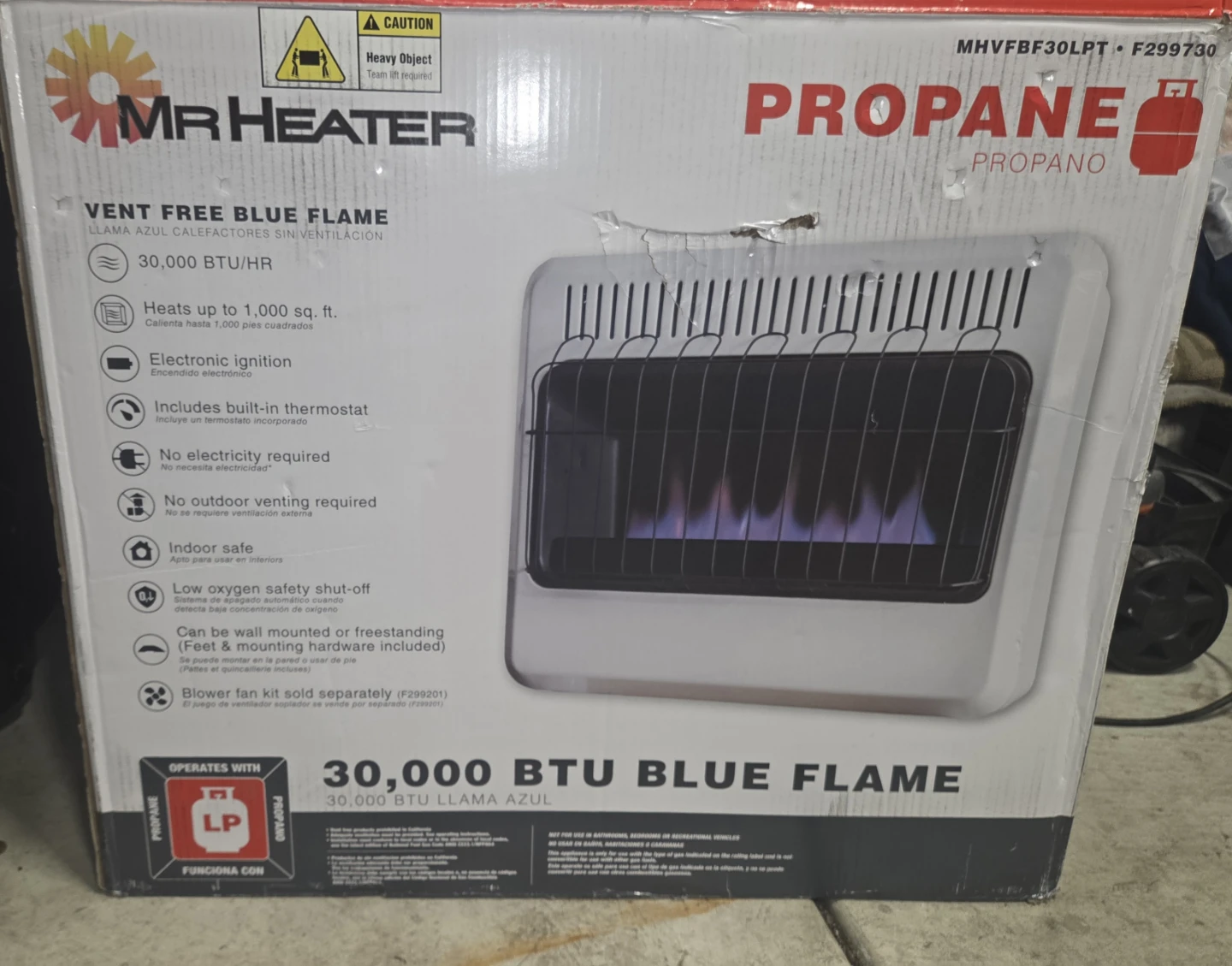 Indoor propane heater 30,000 BTU