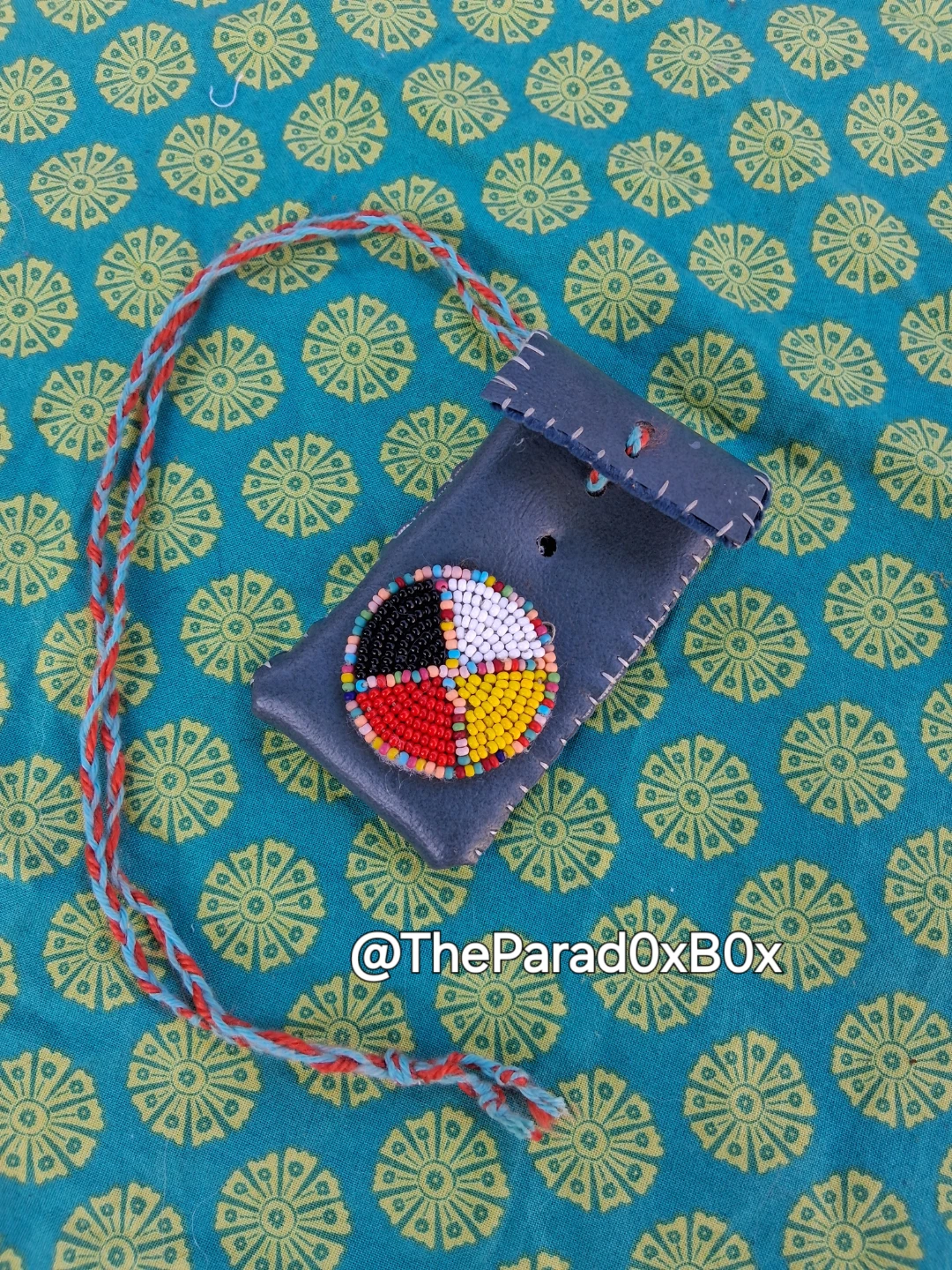 Handmade Beaded Leather Pouch
