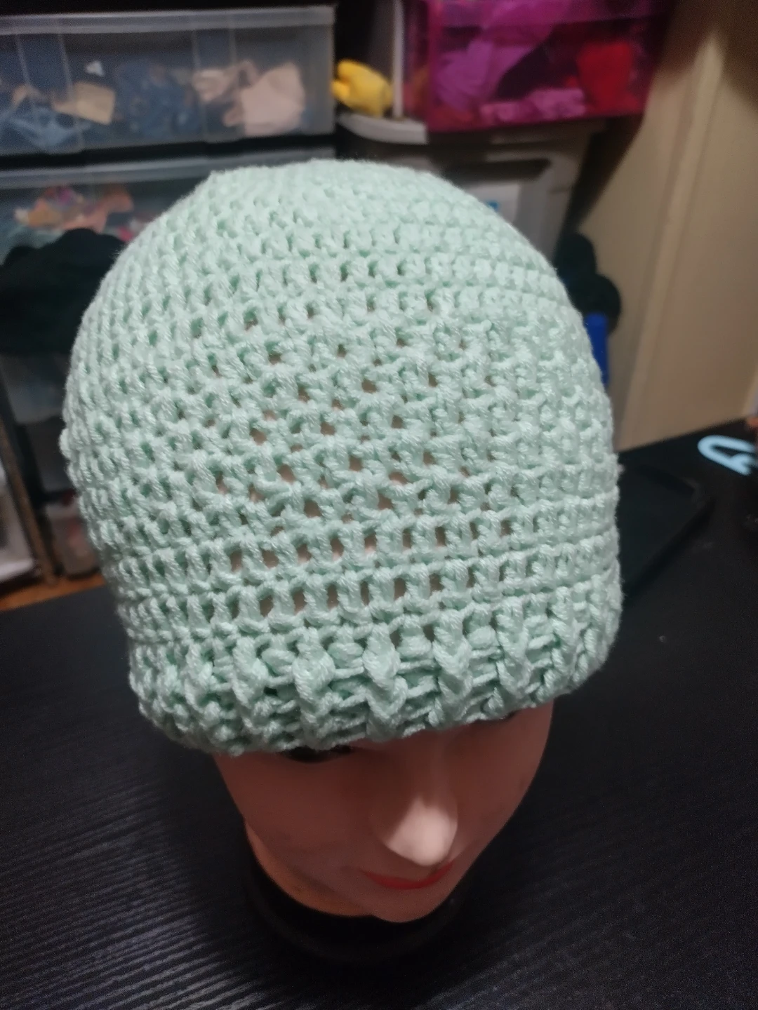 Handmade Crochet Beanie - Light Green