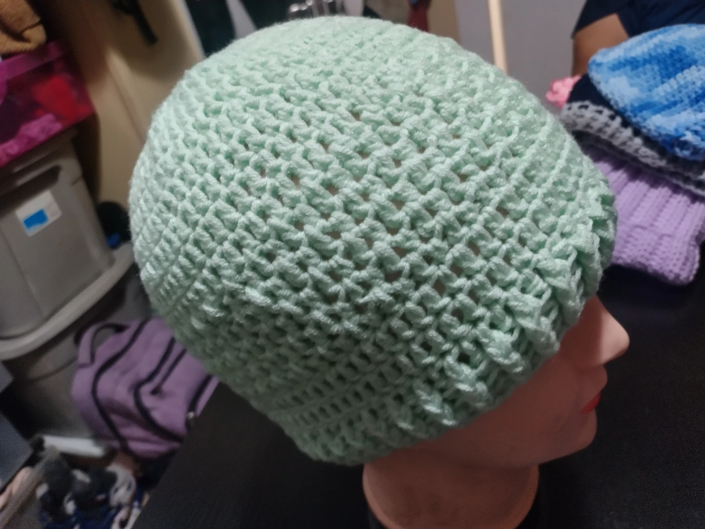 Handmade Crochet Beanie - Light Green - photo 2