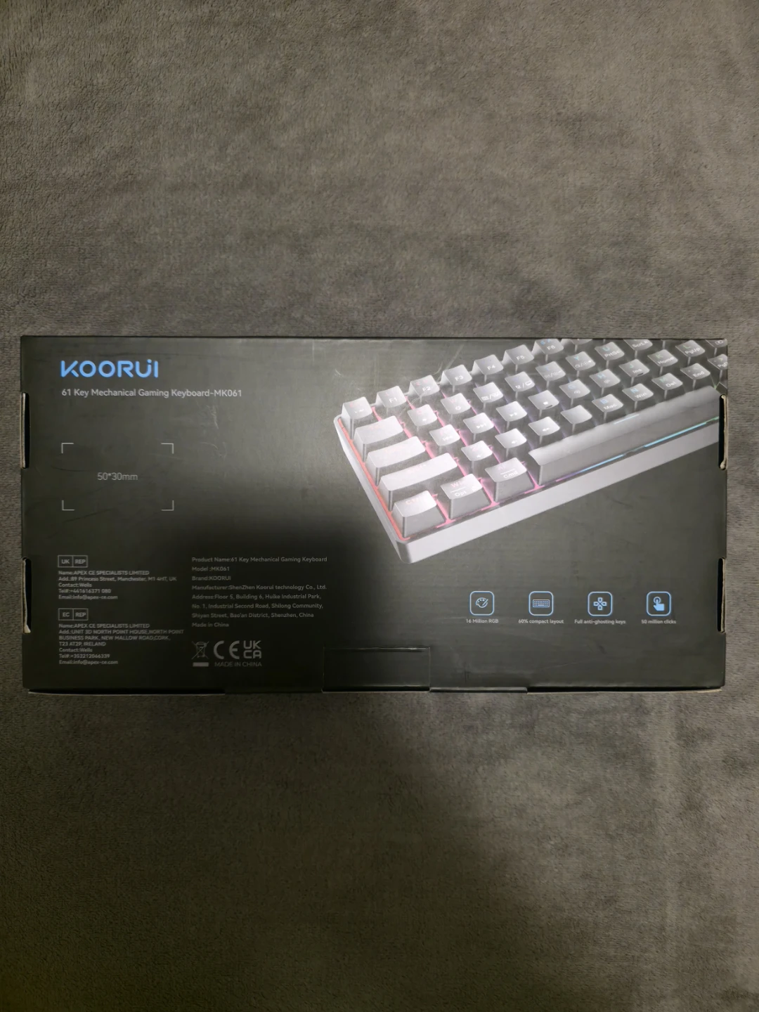 KOORUI 60% Gaming Mechanical Keyboard (Red Switches) - photo 5
