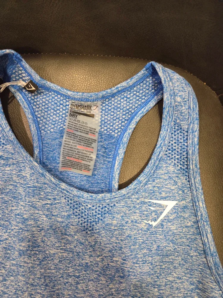 New Gymshark Seamless Vest - Blueberry Marl - Medium image indicator(3)