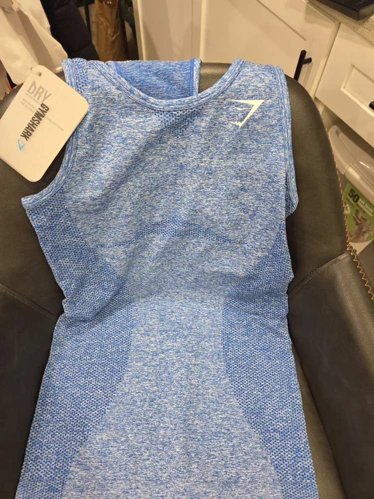 New Gymshark Seamless Vest - Blueberry Marl - Medium - photo 4