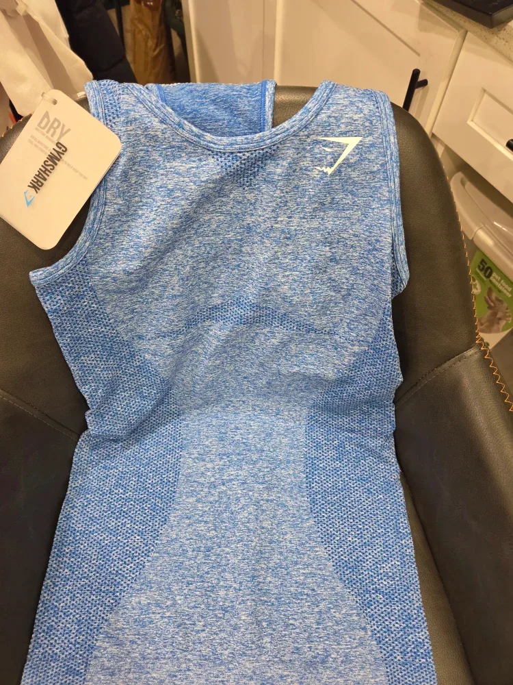 New Gymshark Seamless Vest - Blueberry Marl - Medium image indicator(4)