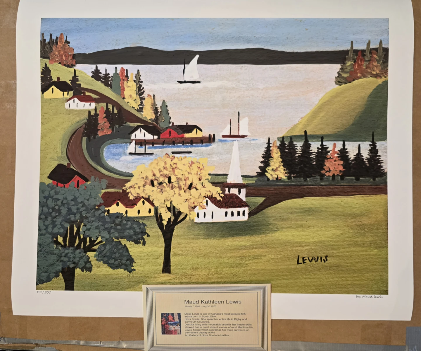 Smiths Cove by Maud Lewis Original large lithograph - photo 4